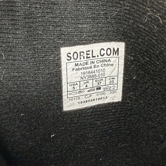 Sorel Boots Women's 5 Black Joan of Artic II Hidden Wedge Preppy Winter Gear - Picture 9 of 9